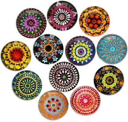 Qualität  Factory Customized High Quality Crystal Glass Refrigerator Magnet Fridge Sticker Customized Mandala Holiday Gift Decorate Home usine